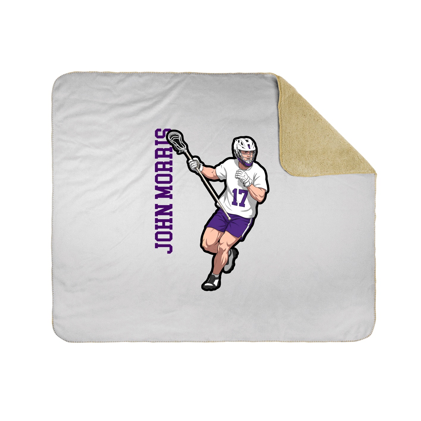 Throw Blanket — Name Vertical in White