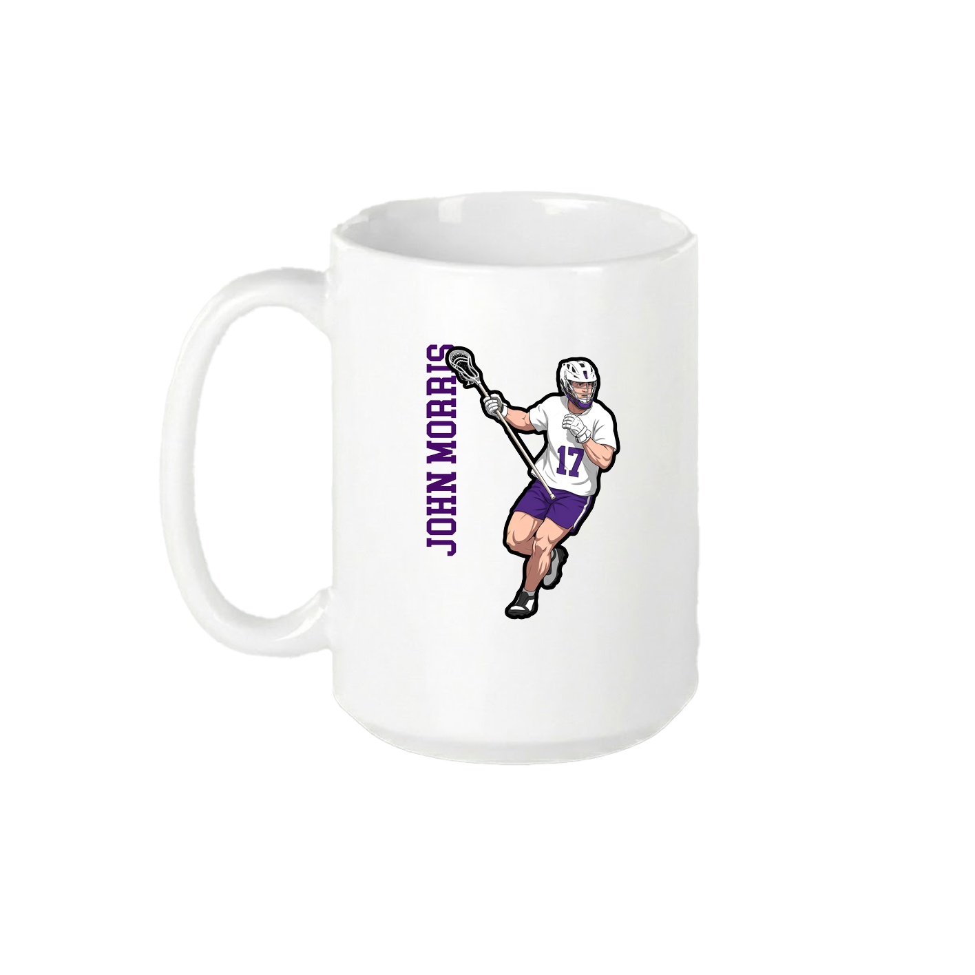 15oz Coffee Mug — Name Vertical in White