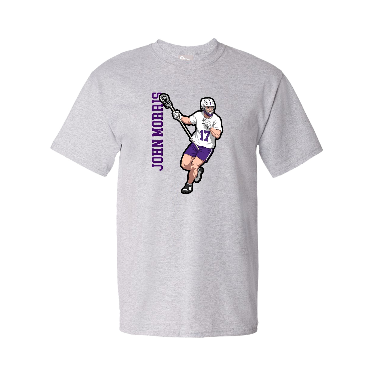 Tee — Name Vertical in Grey