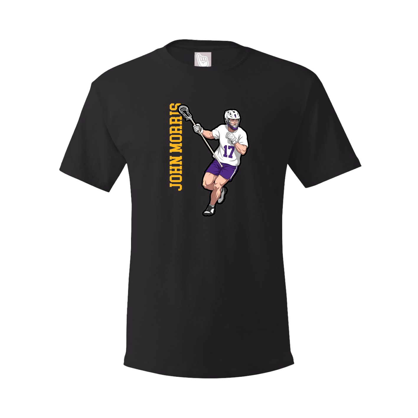 Youth Tee — Name Vertical in Black