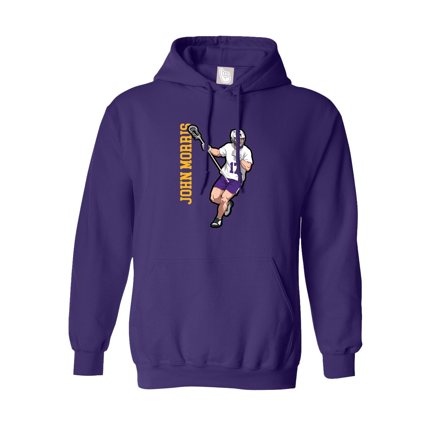 Youth Hoodie — Name Vertical in Purple