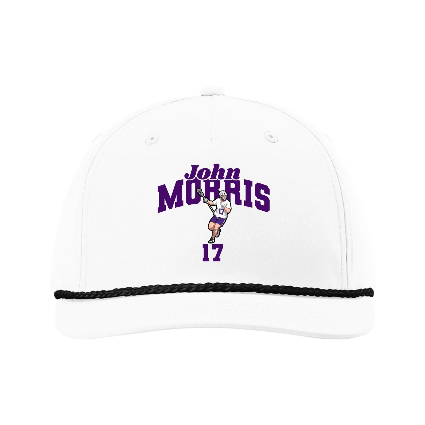 Five-Panel Classic Rope Cap — Signature Arch in White