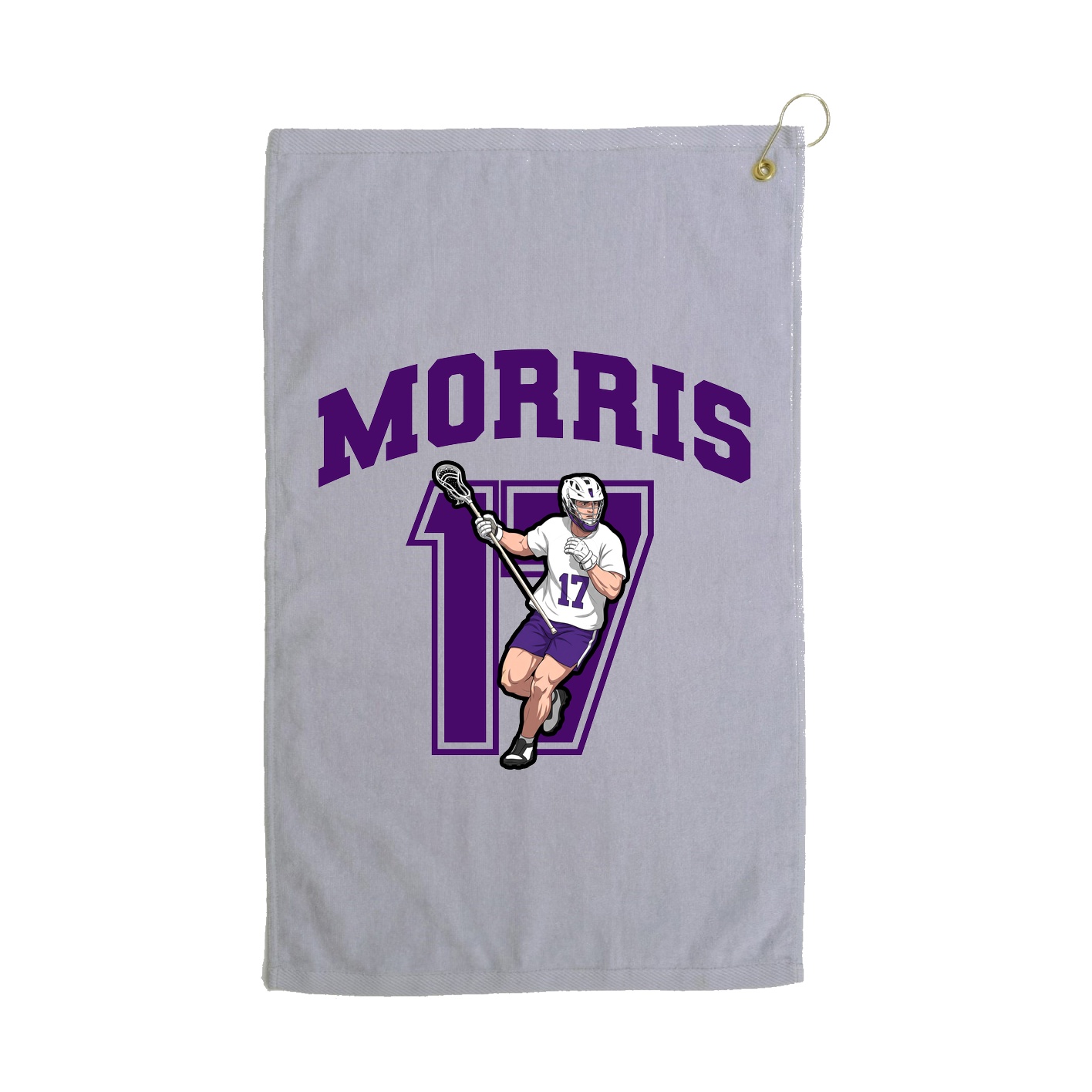Golf Towel — Number in Grey