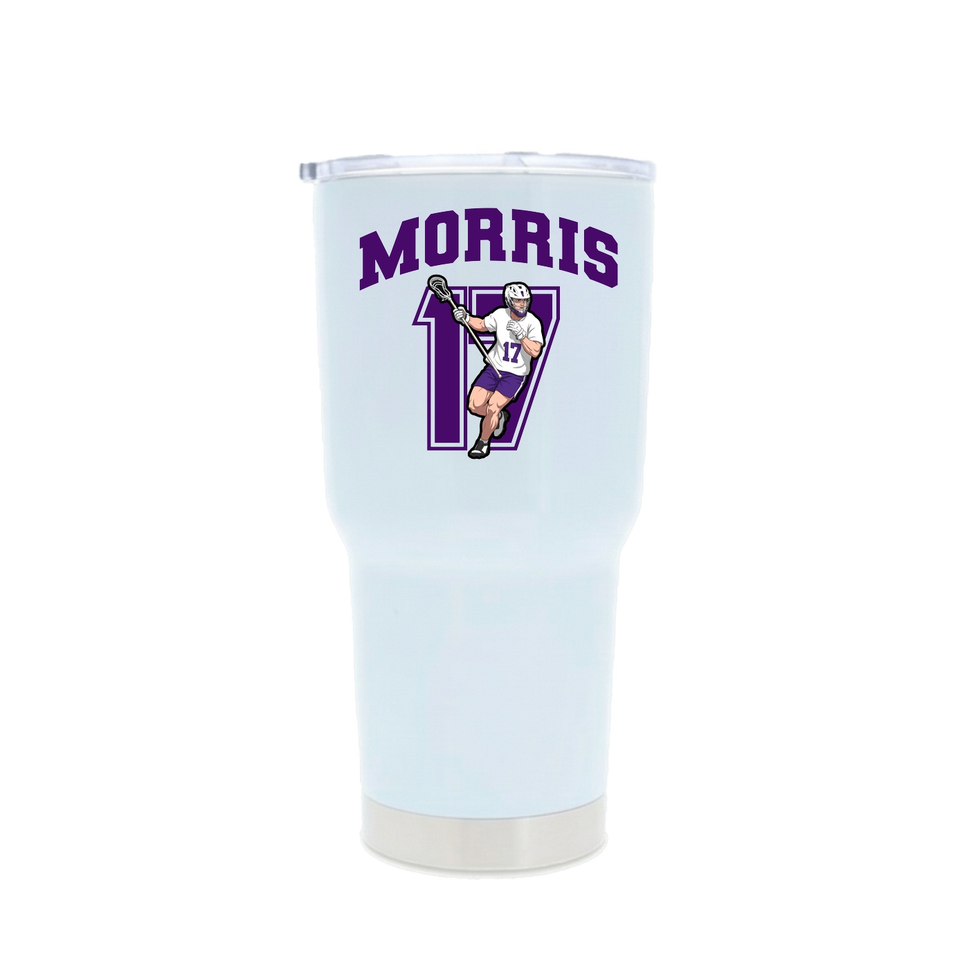 30oz Stainless Steel Tumbler — Number in White