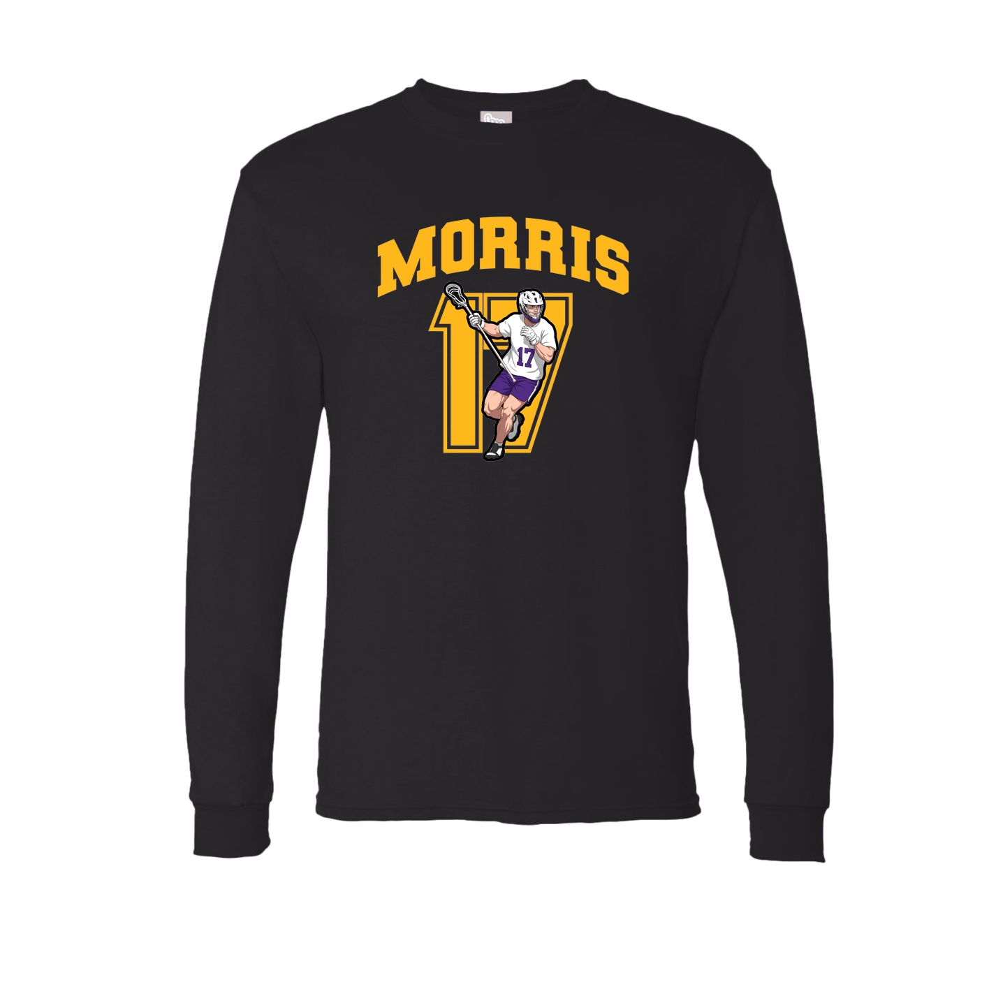 Long Sleeve Tee — Number in Black