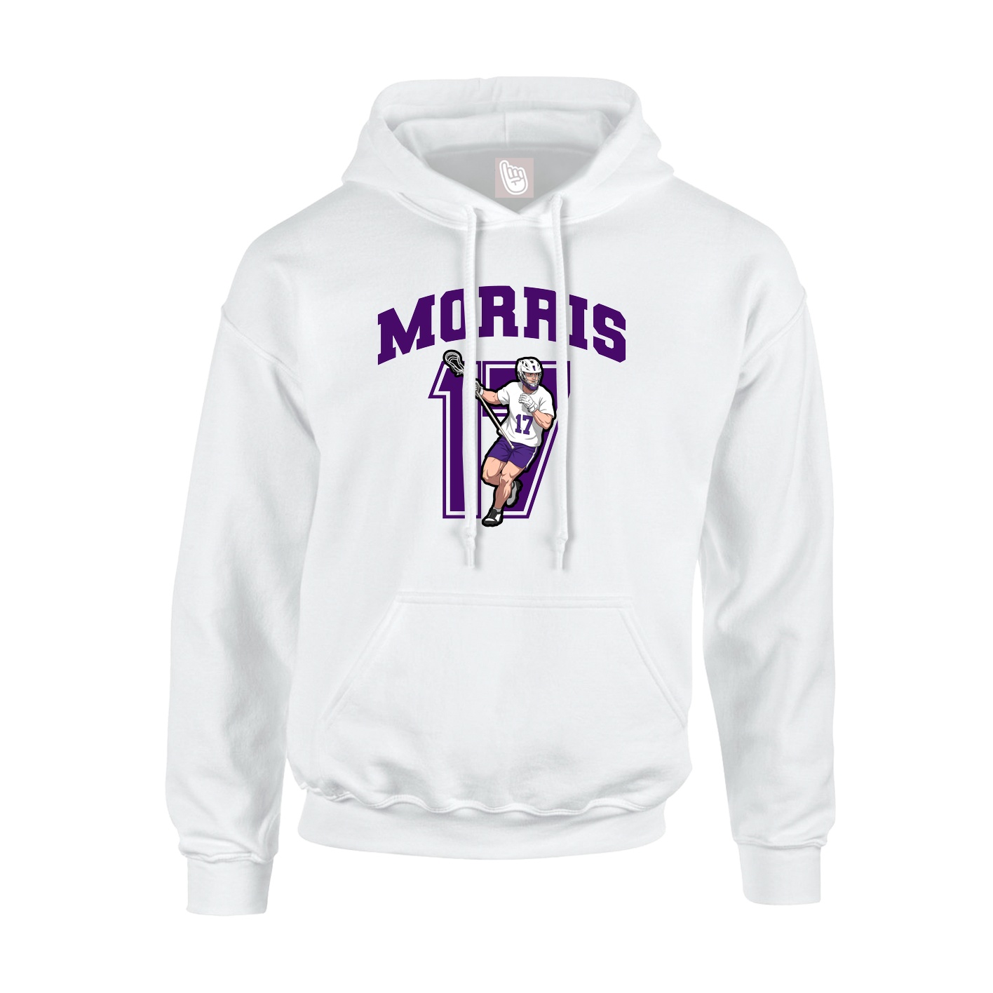 Hoodie — Number in White