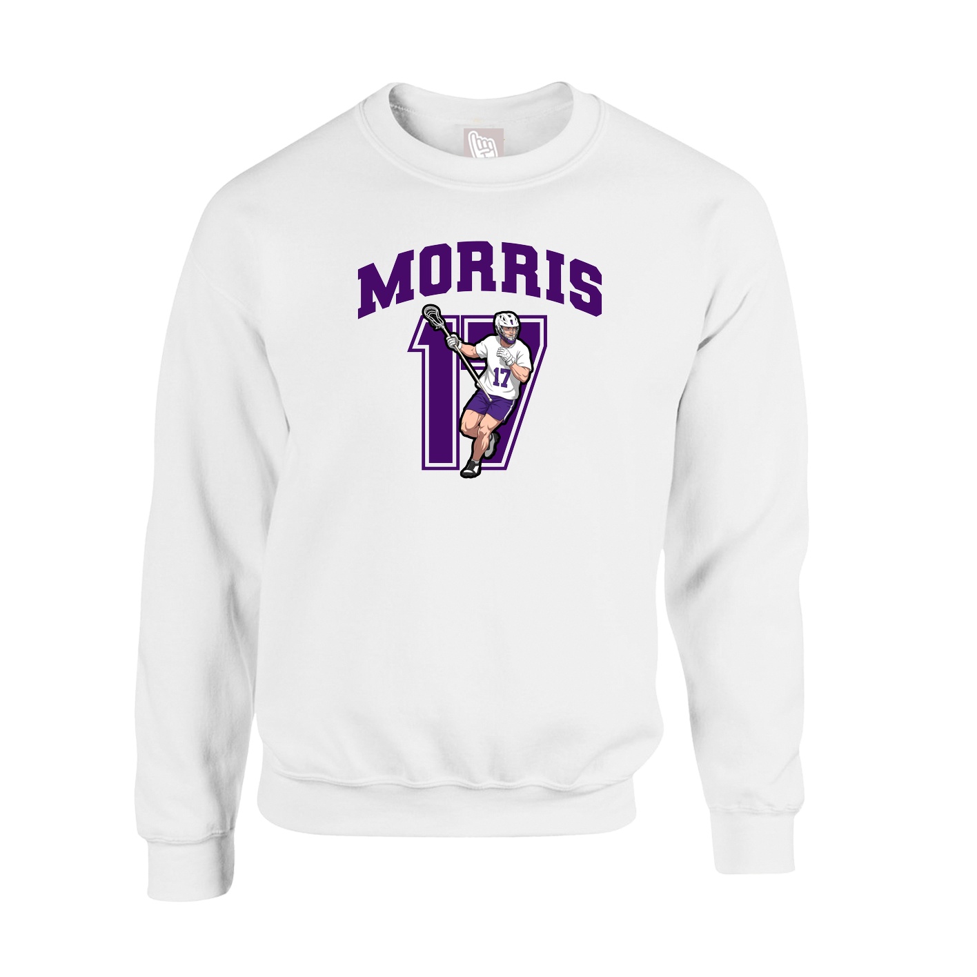 Fleece Crew — Number in White