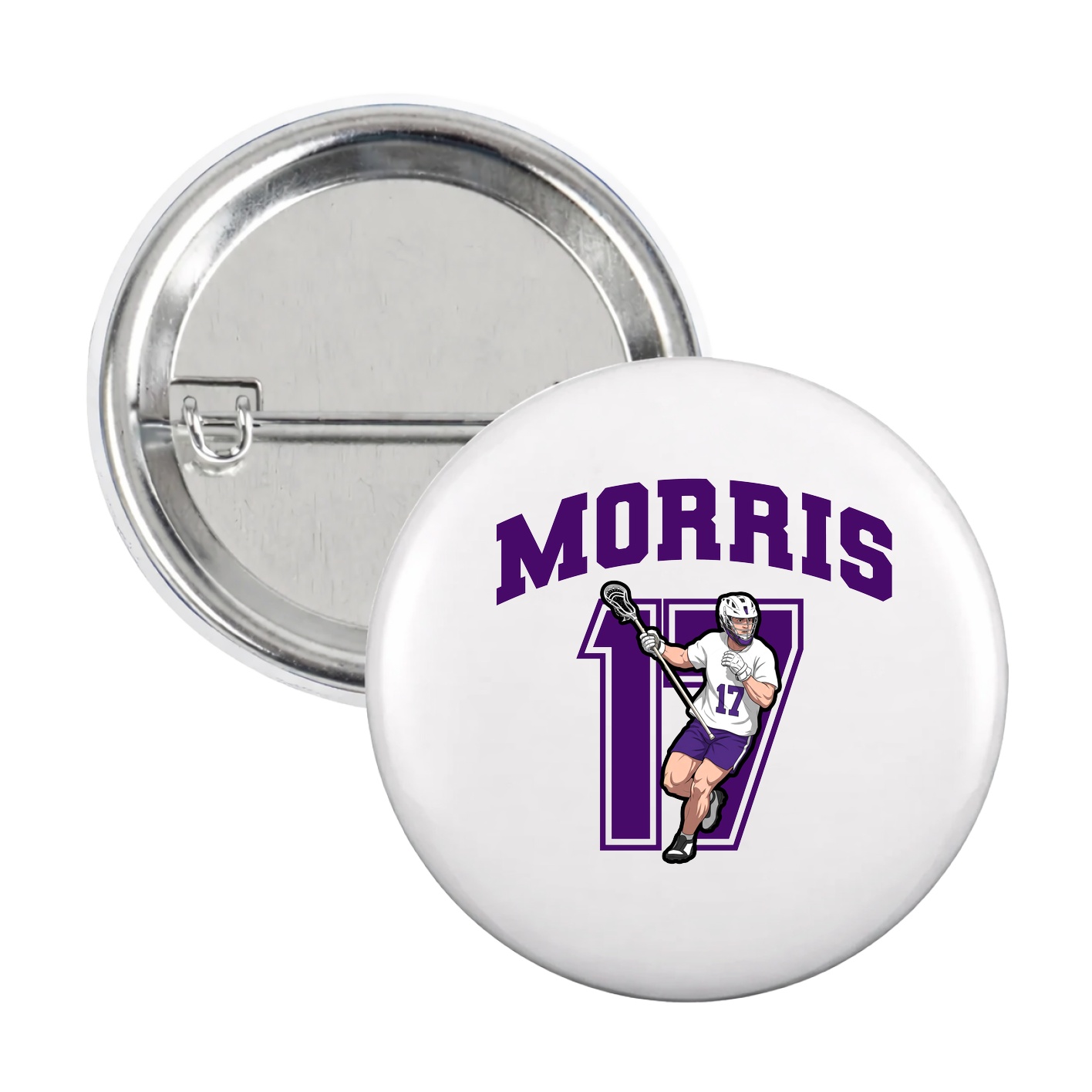 Game Day Button — Number in White