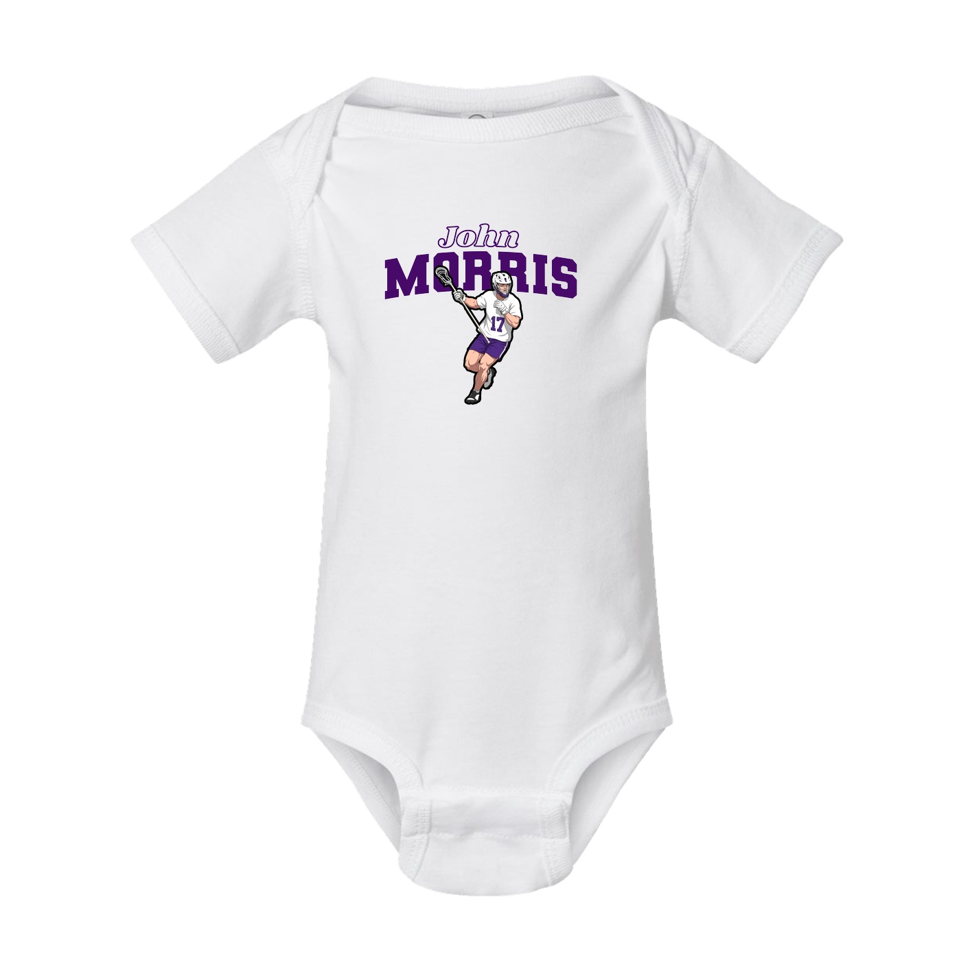 Baby Onesie — Name Arch in White