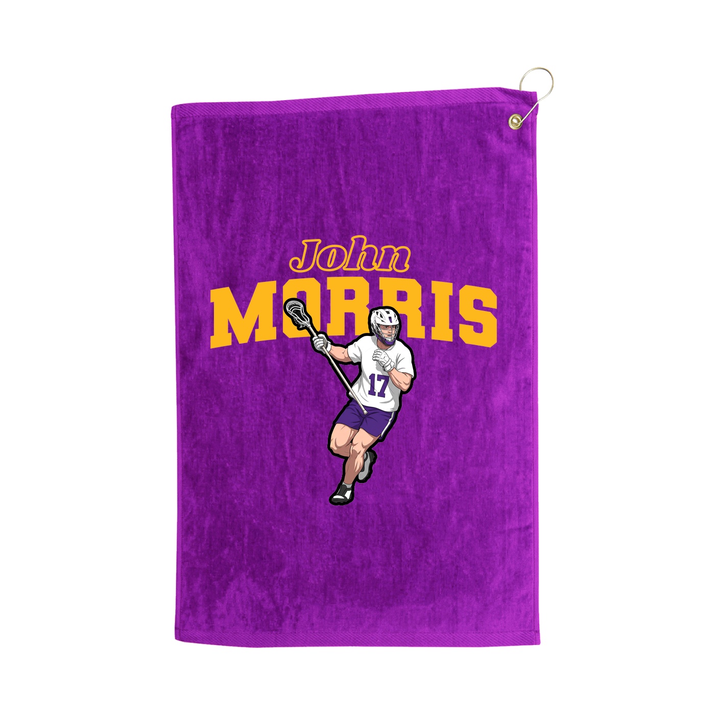 Golf Towel — Name Arch in Purple