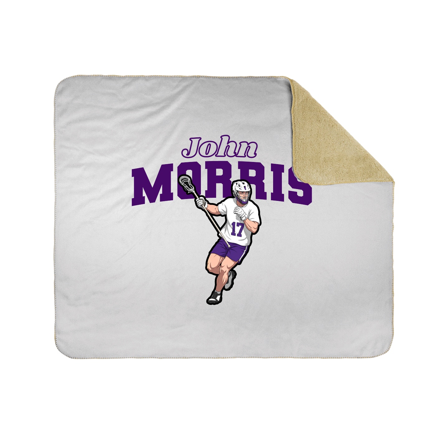 Throw Blanket — Name Arch in White