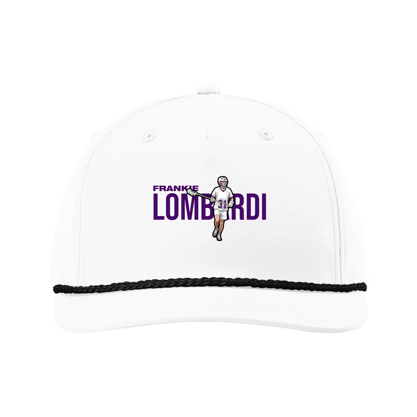 Five-Panel Classic Rope Cap — Player Name in White
