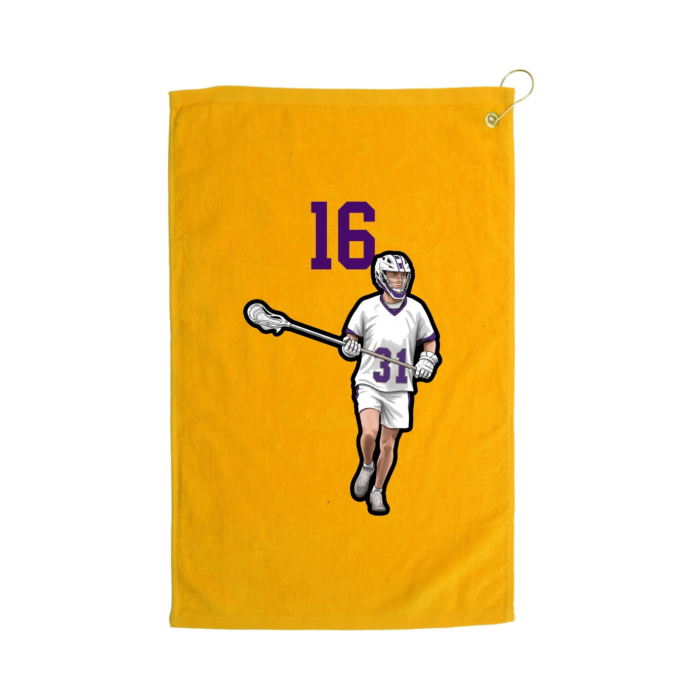 Golf Towel — Number Top in Gold