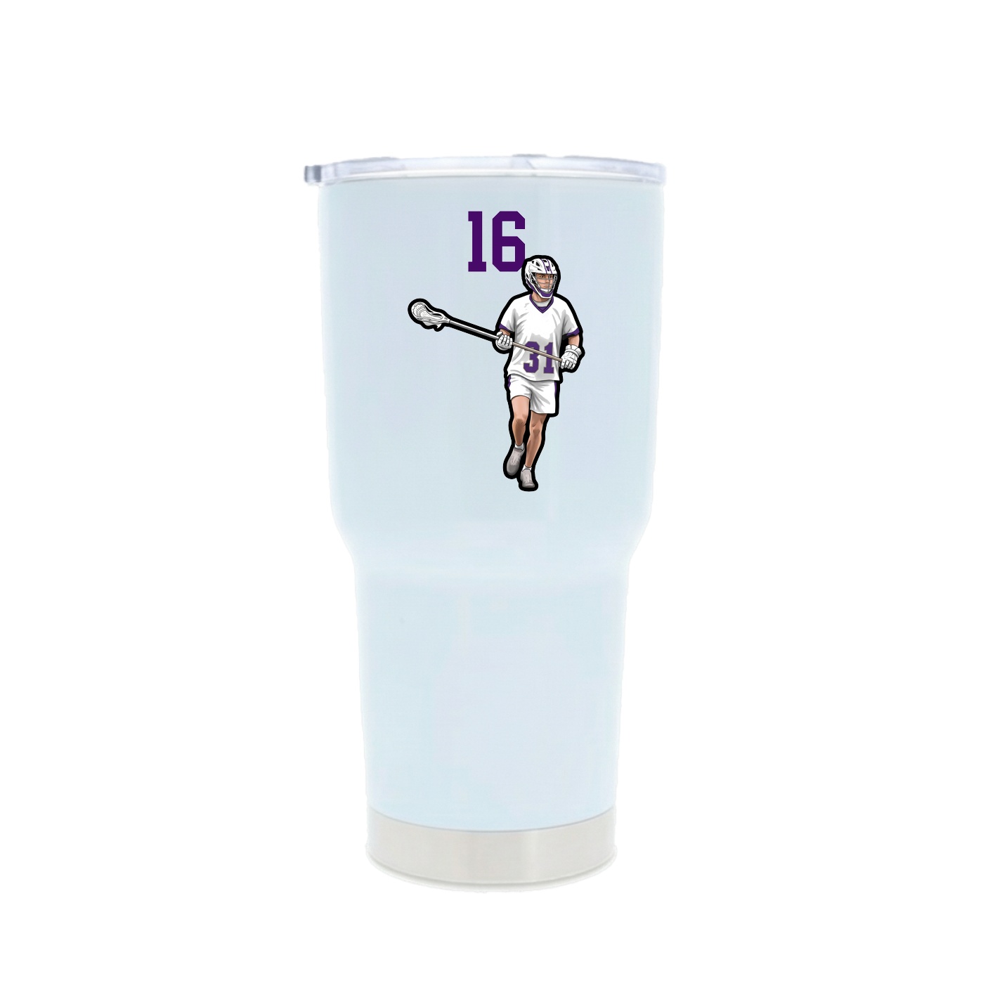 30oz Stainless Steel Tumbler — Number Top in White
