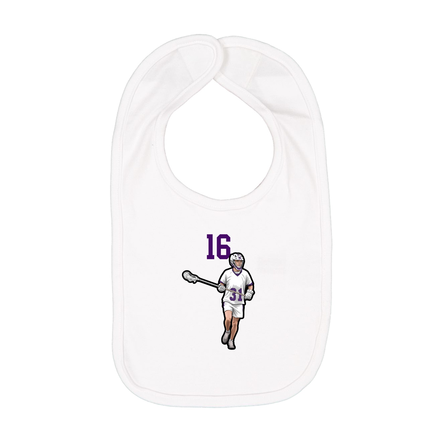 Infant Bib — Number Top in White