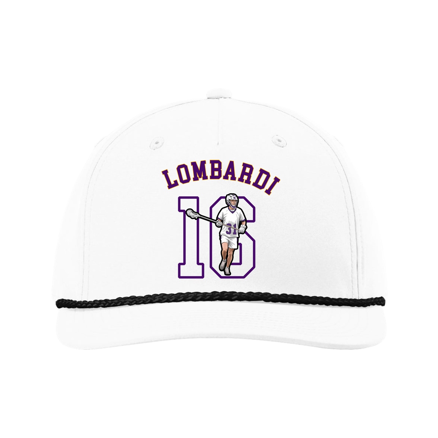 Five-Panel Classic Rope Cap — Shirsey Arch in White