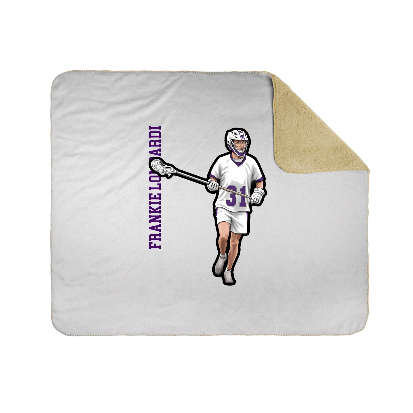 Throw Blanket — Name Vertical in White
