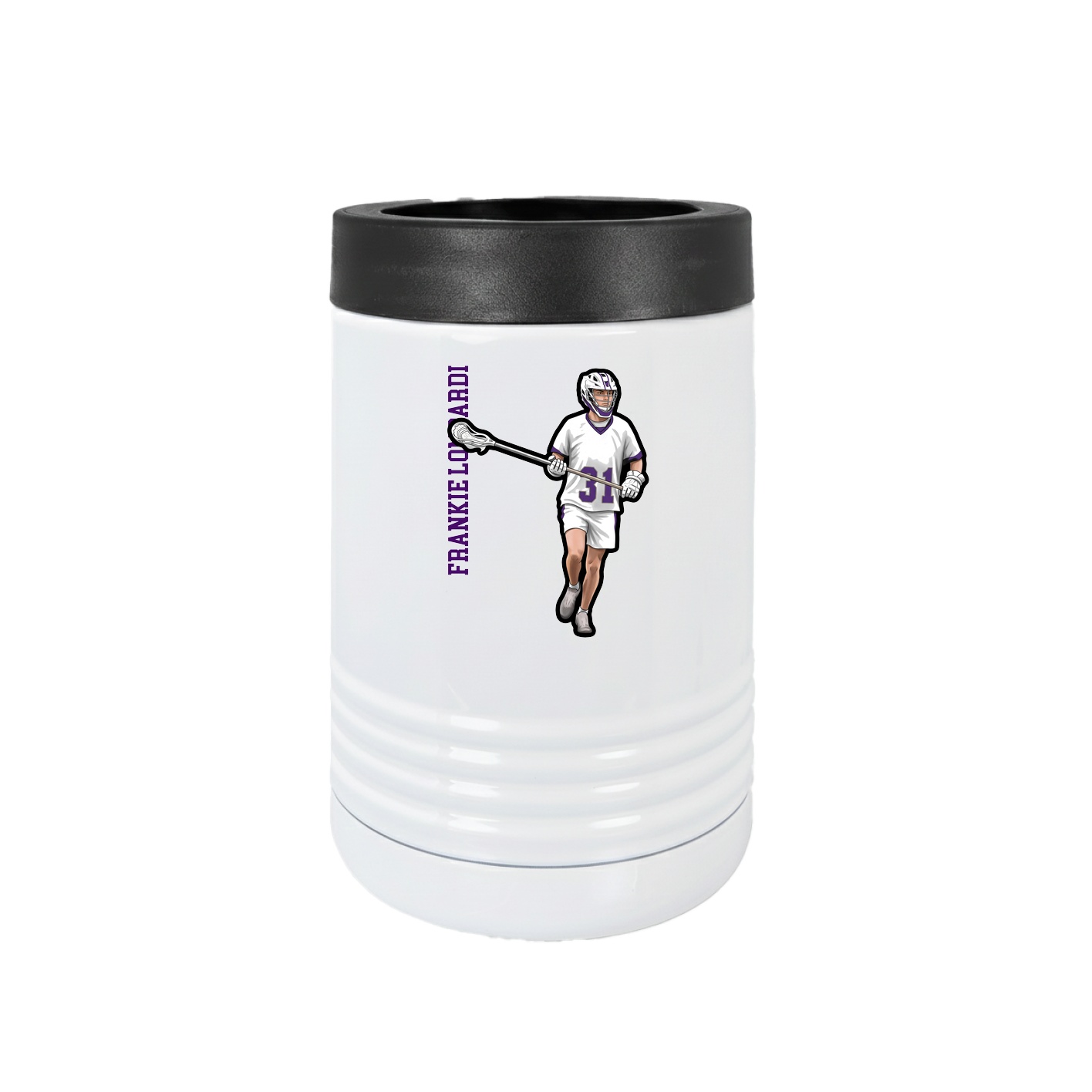 Beverage Holder — Name Vertical in White