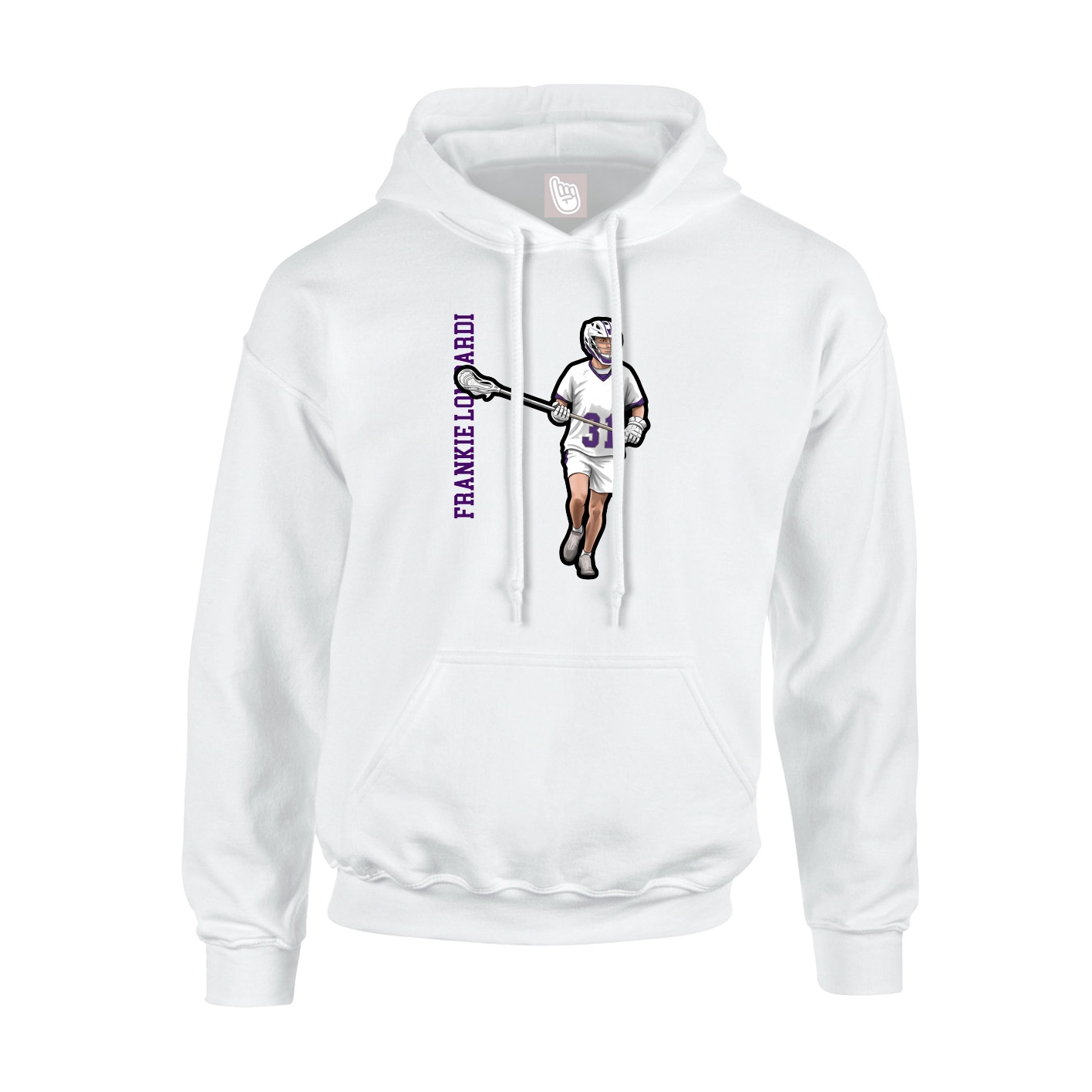 Hoodie — Name Vertical in White