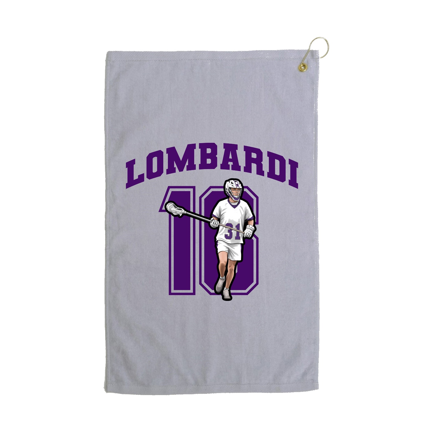 Golf Towel — Number in Grey
