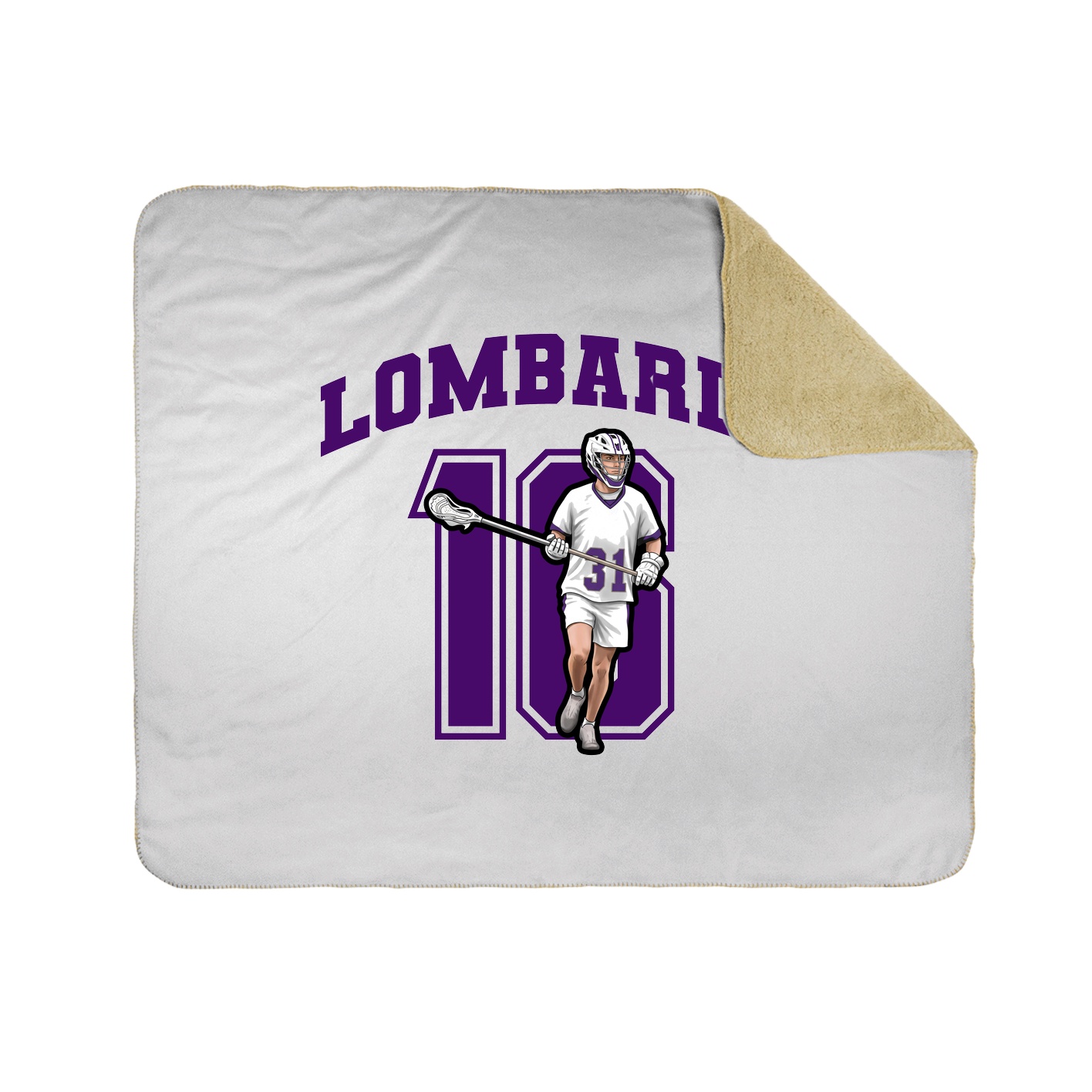 Throw Blanket — Number in White