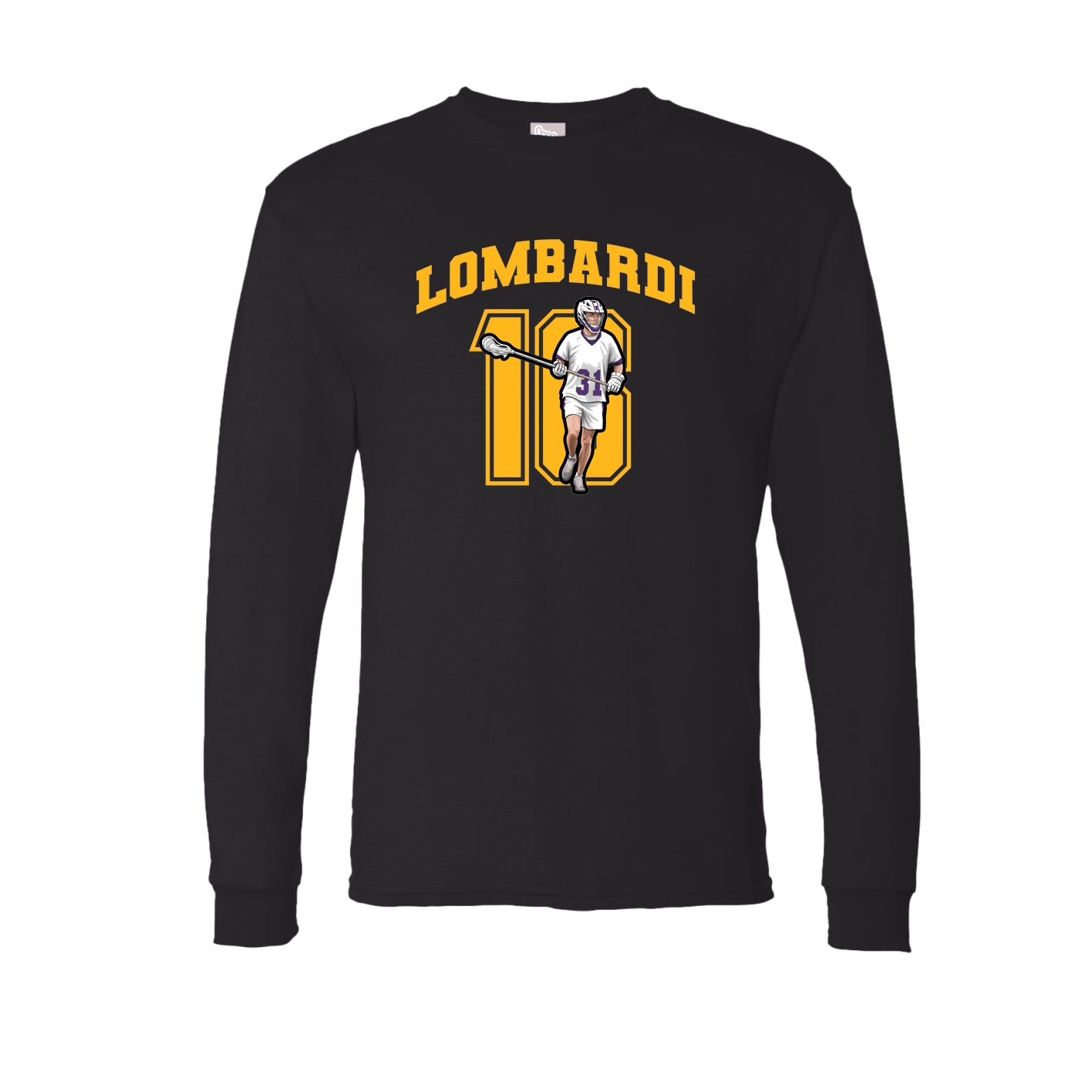 Long Sleeve Tee — Number in Black
