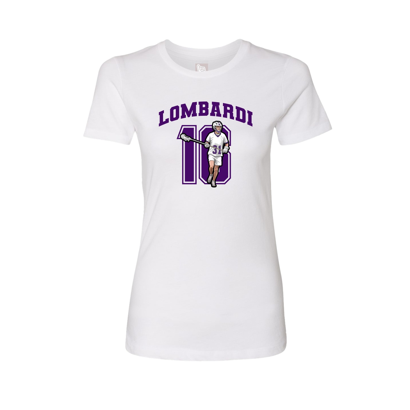 Fitted Women's Tee — Number in White