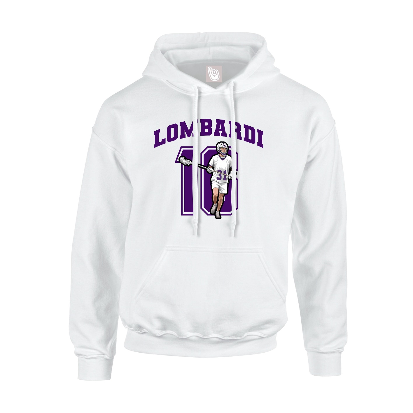 Youth Hoodie — Number in White