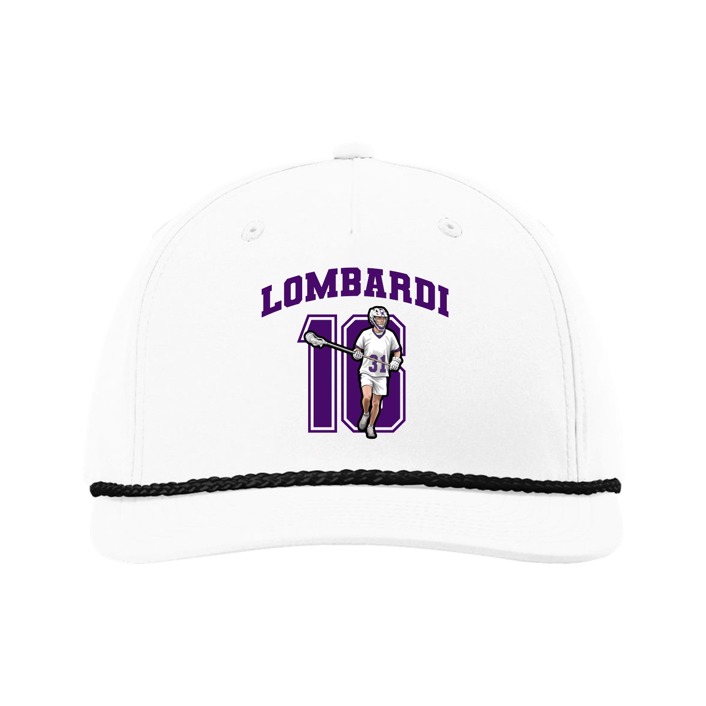 Five-Panel Classic Rope Cap — Number in White