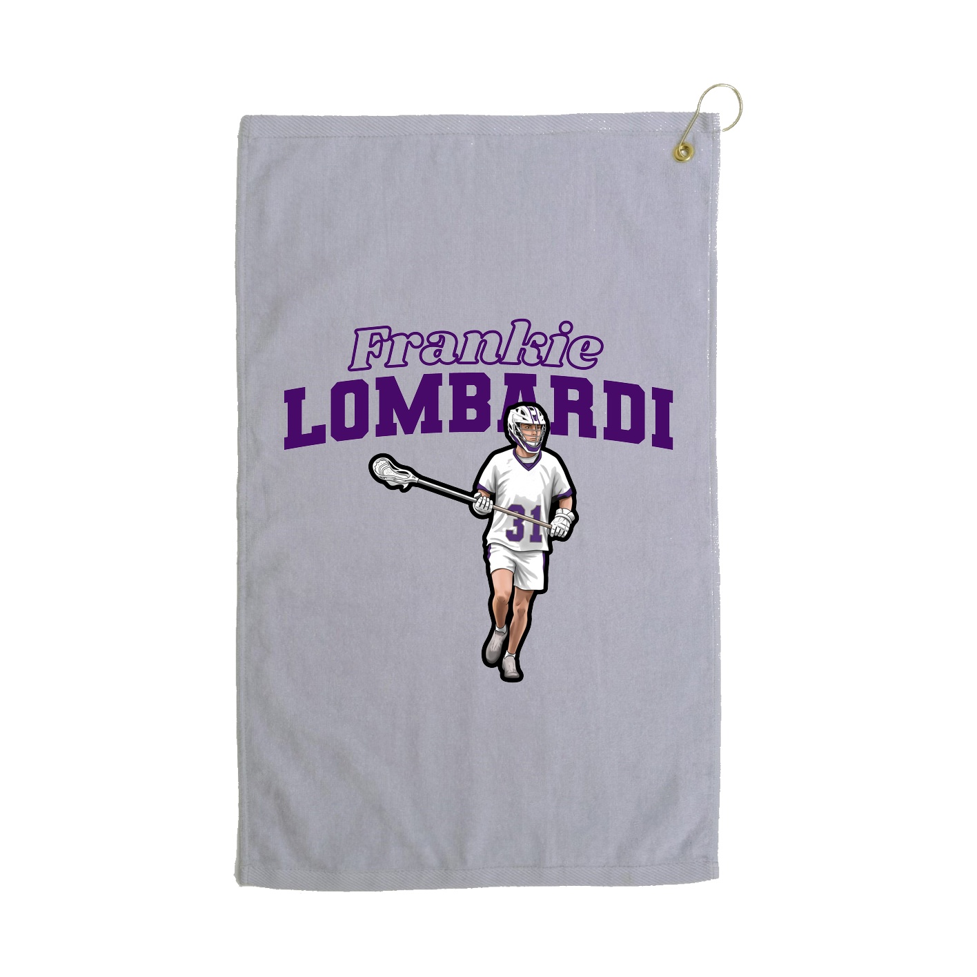 Golf Towel — Name Arch in Grey