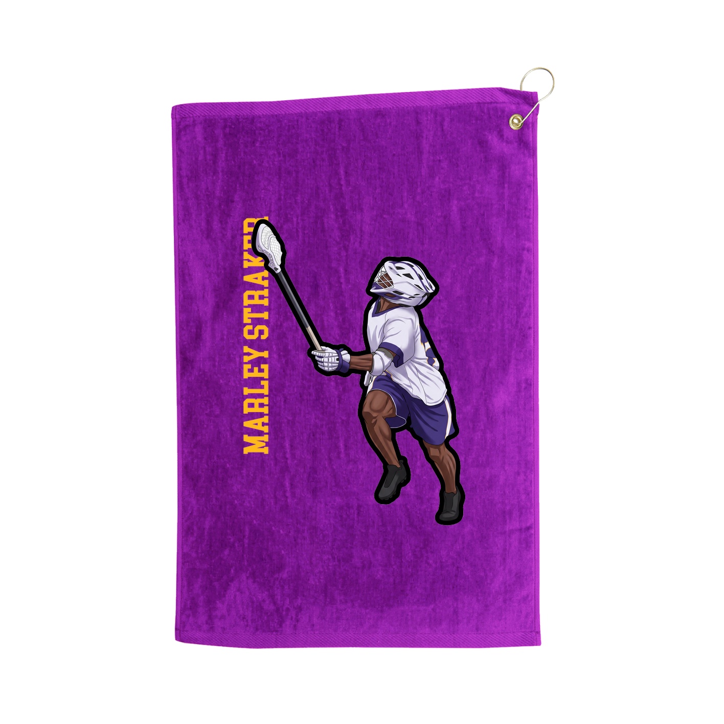Golf Towel — Name Vertical in Purple