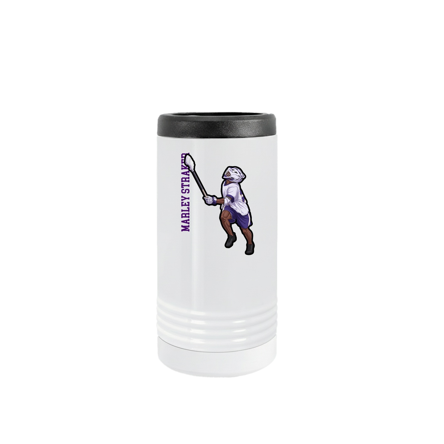 Slim Beverage Holder — Name Vertical in White
