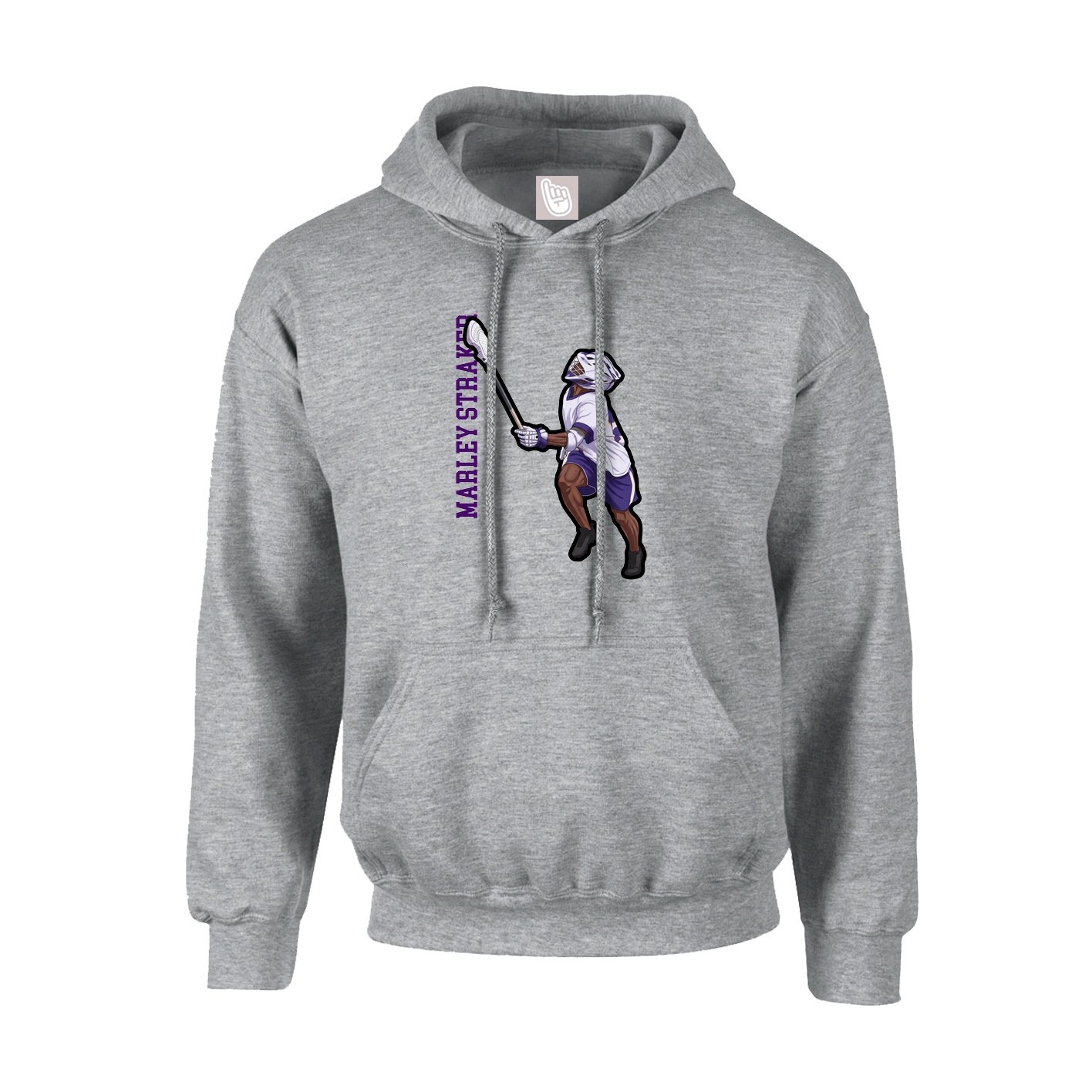 Youth Hoodie — Name Vertical in Grey