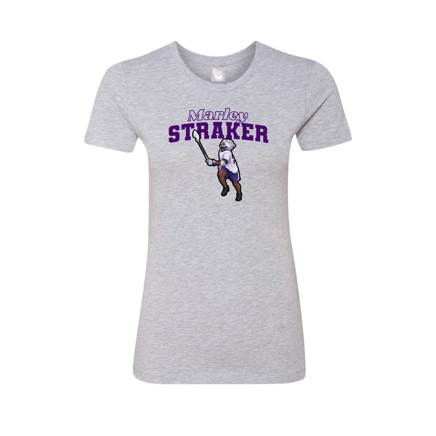 Fitted Women's Tee — Name Arch in Grey