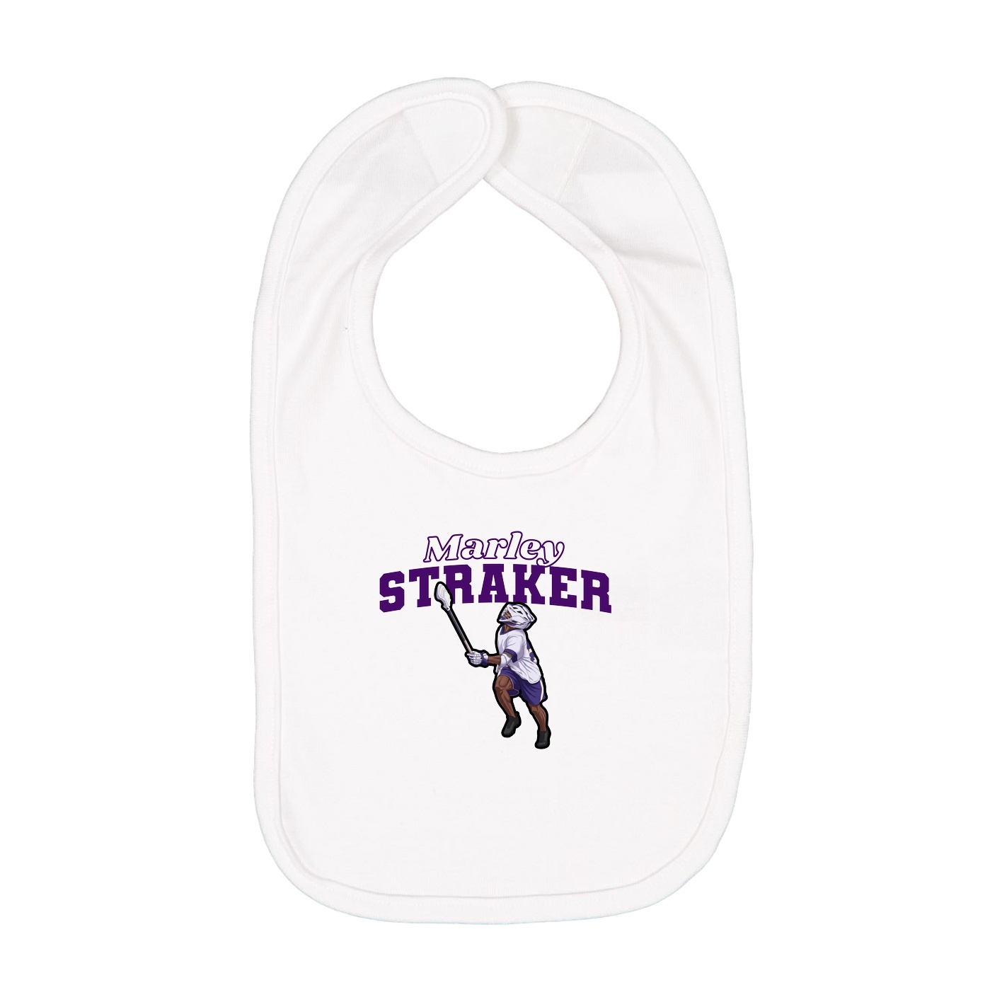 Infant Bib — Name Arch in White
