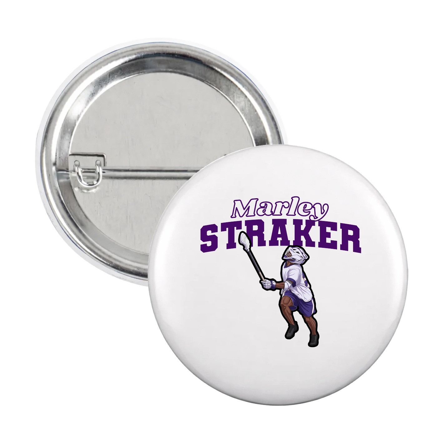 Game Day Button — Name Arch in White