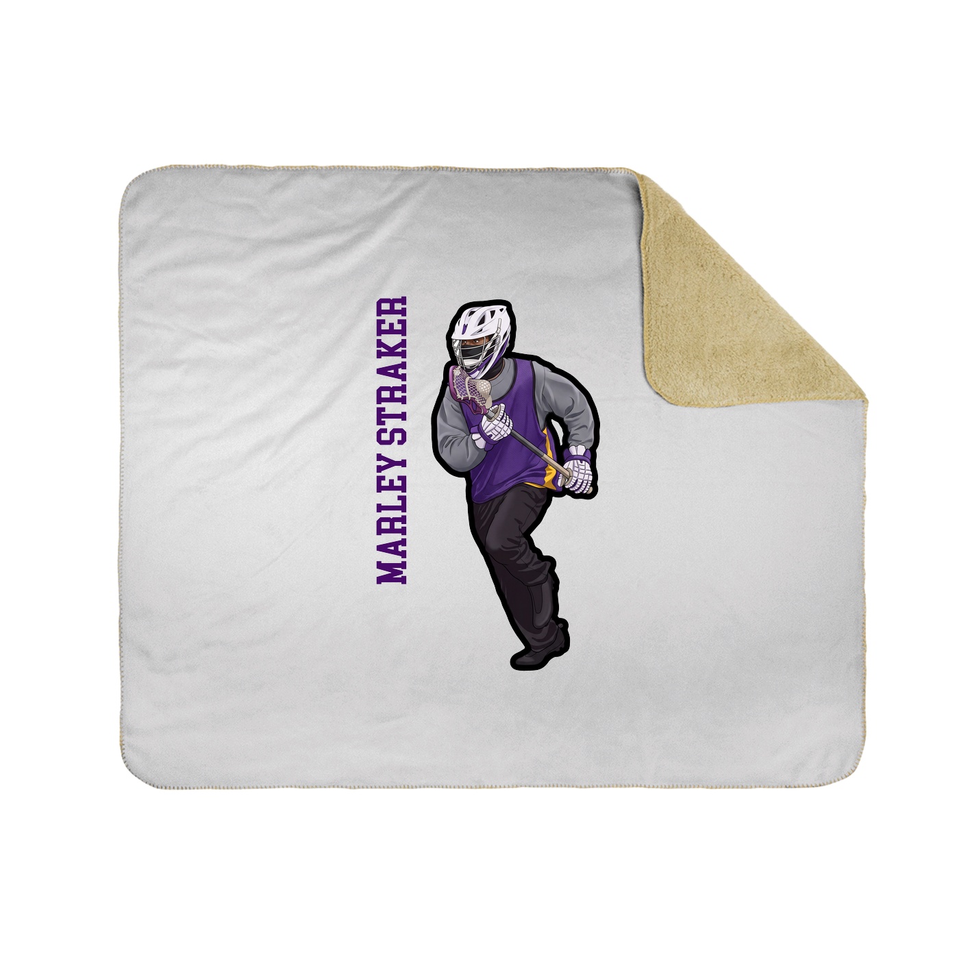 Throw Blanket — Name Vertical in White