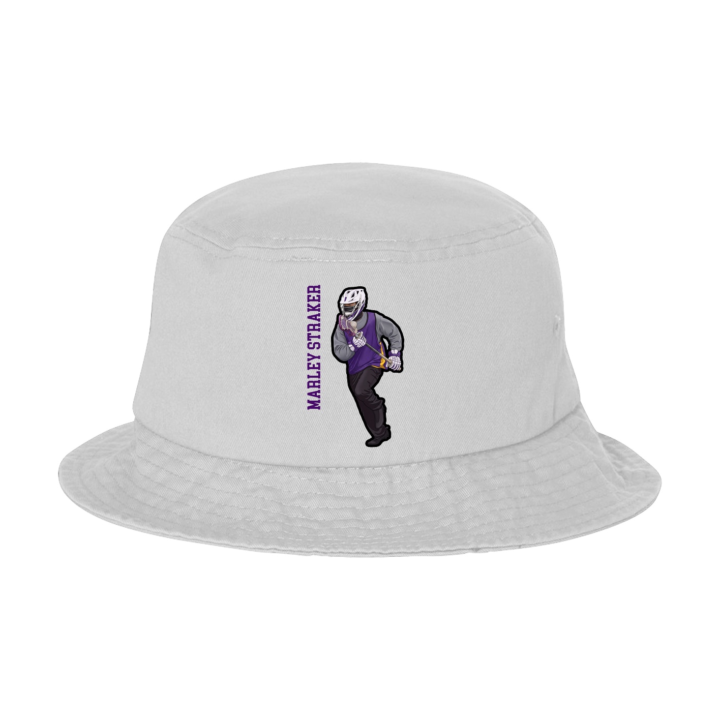 Bucket Cap — Name Vertical in White