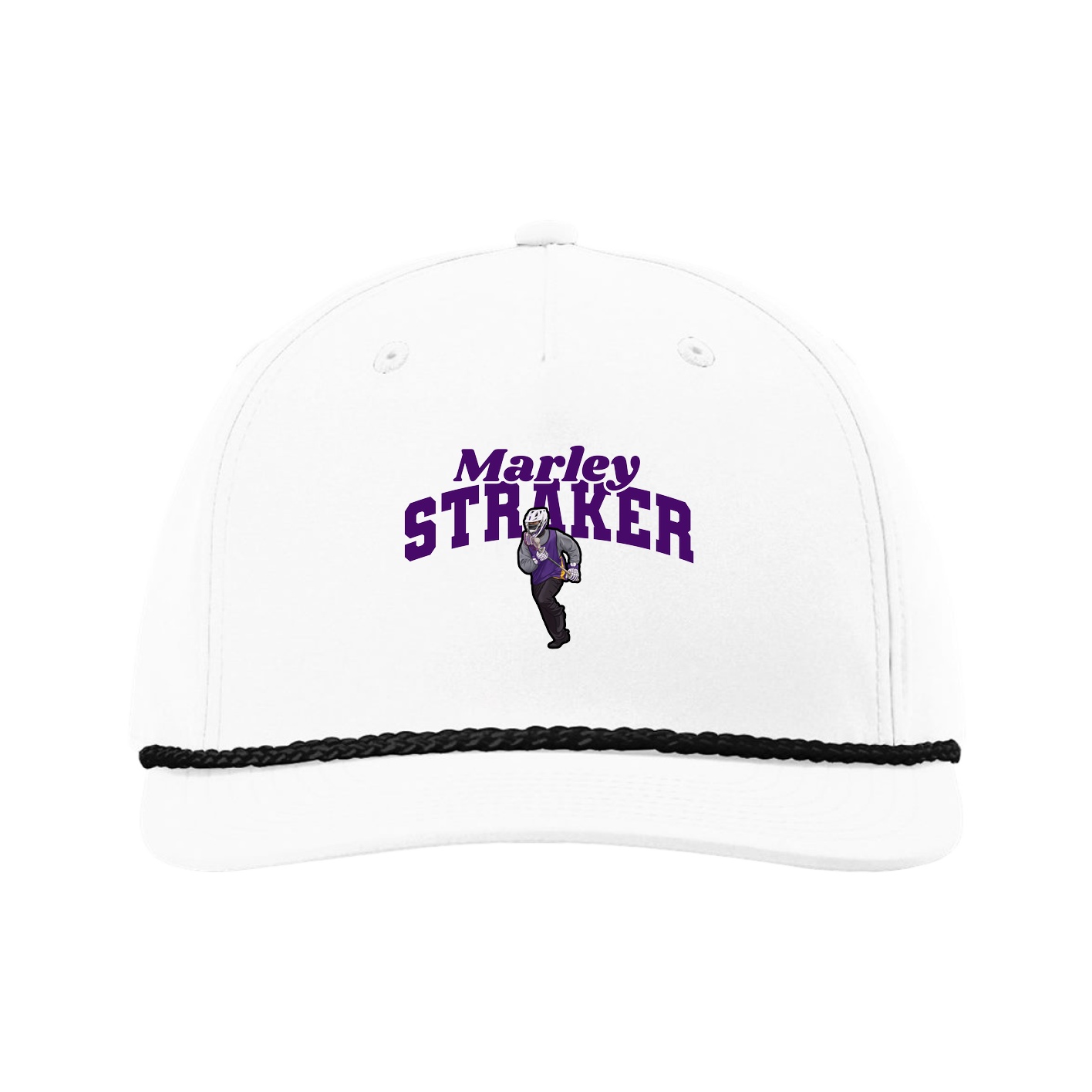 Five-Panel Classic Rope Cap — Signature Arch in White