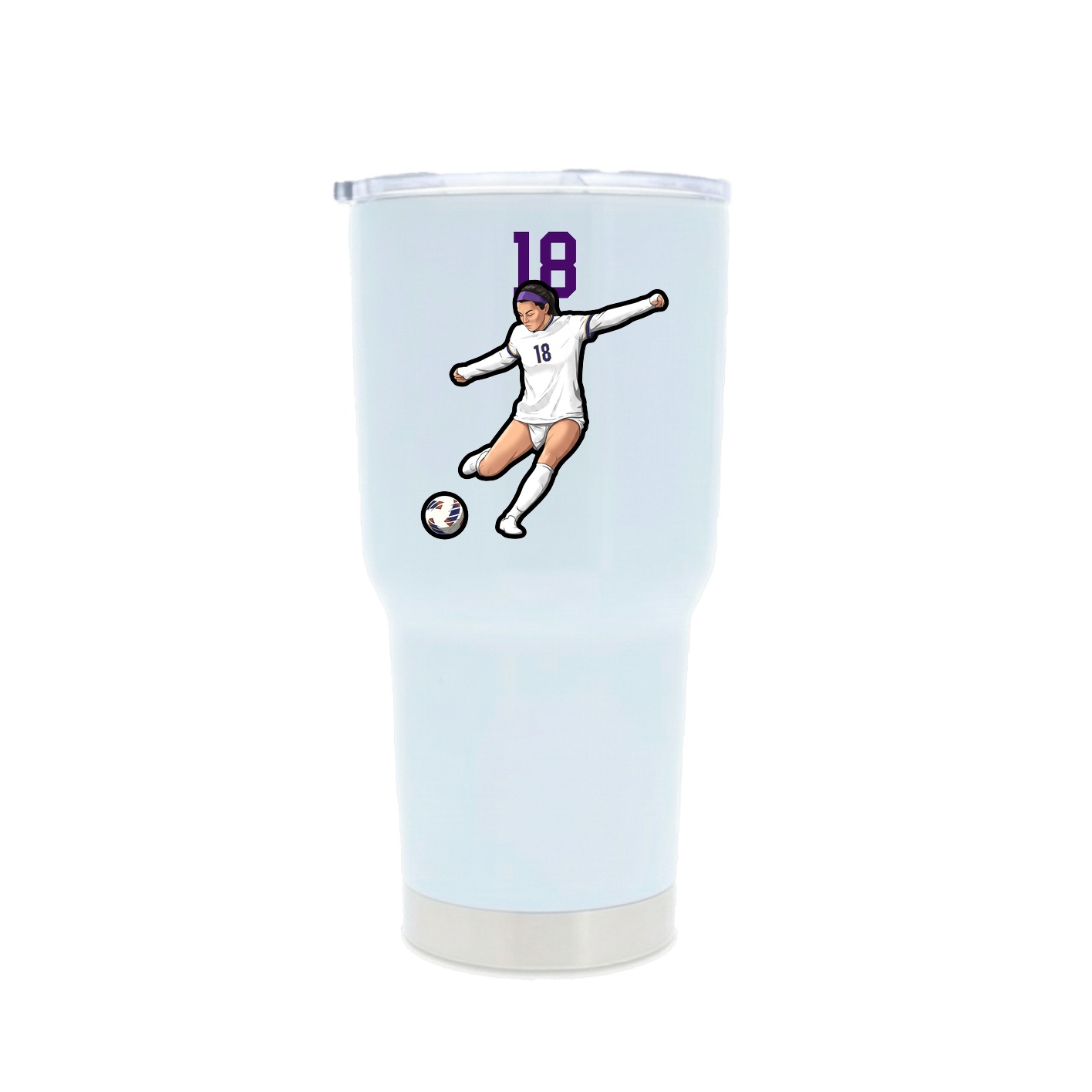 30oz Stainless Steel Tumbler — Number Top in White