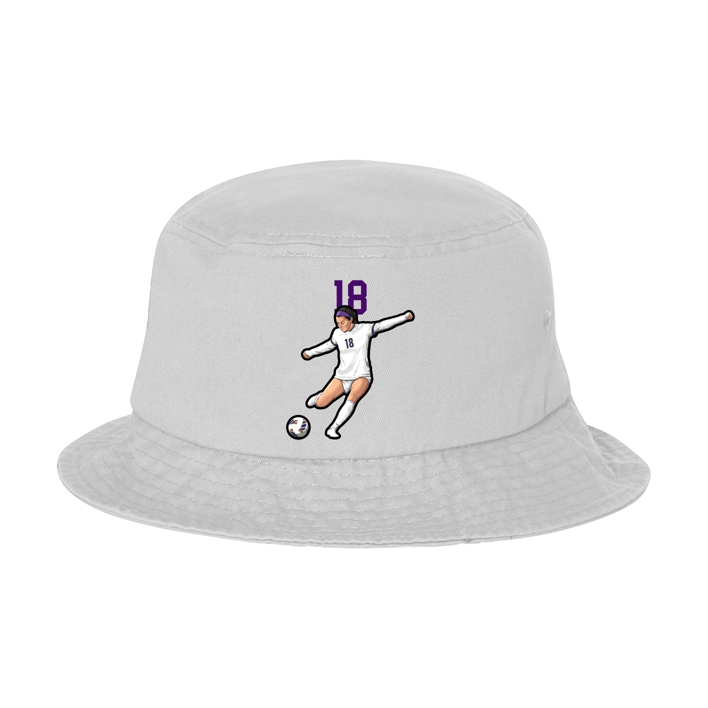 Bucket Cap — Number Top in White
