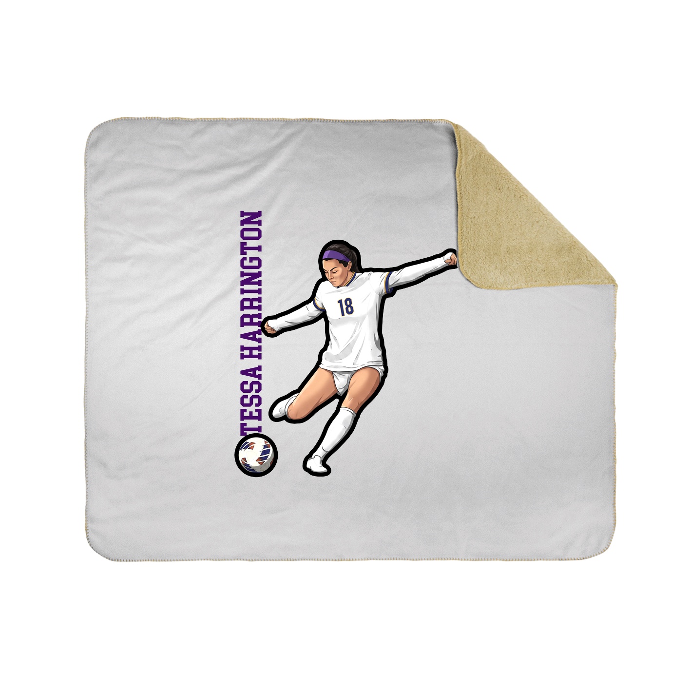 Throw Blanket — Name Vertical in White