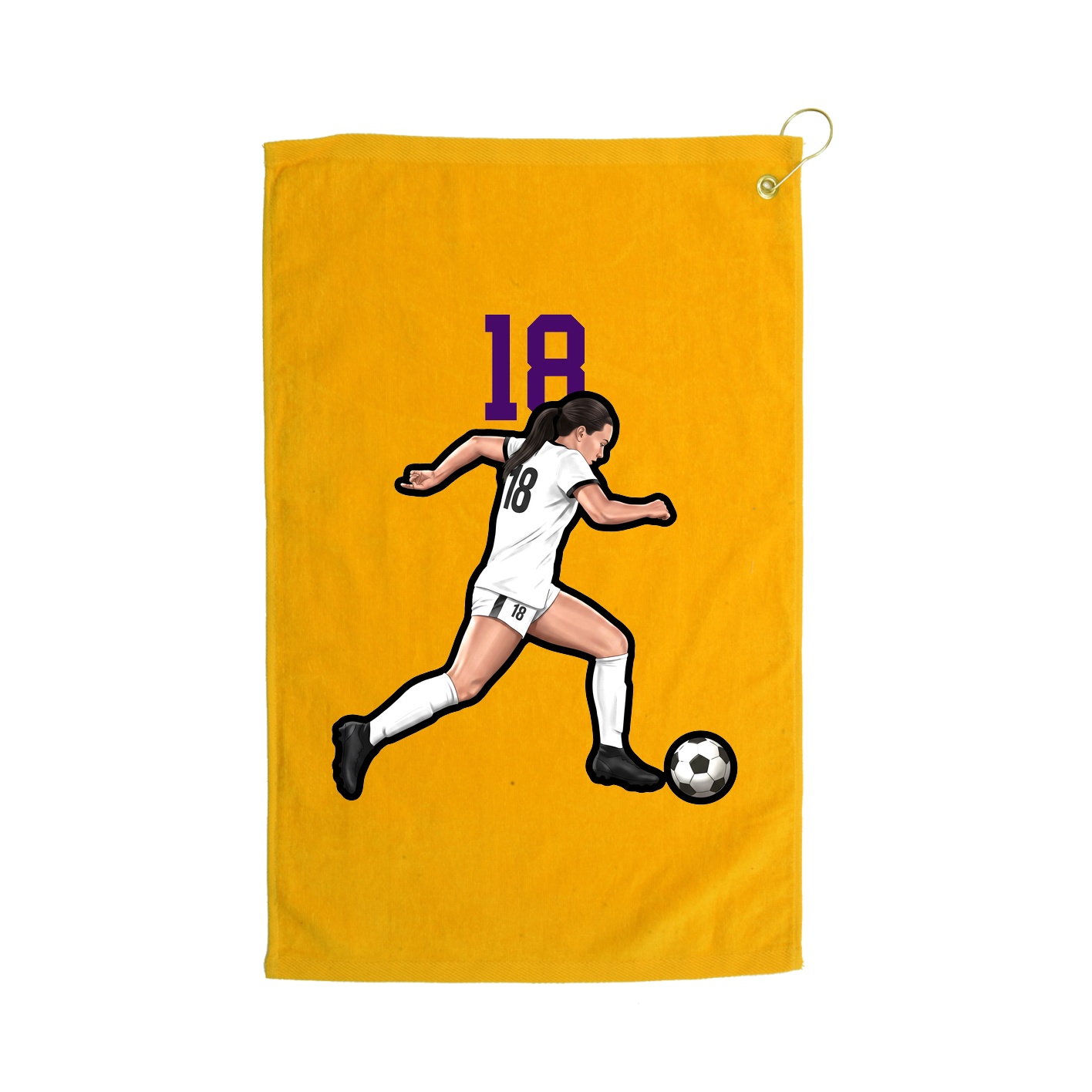 Golf Towel — Number Top in Gold