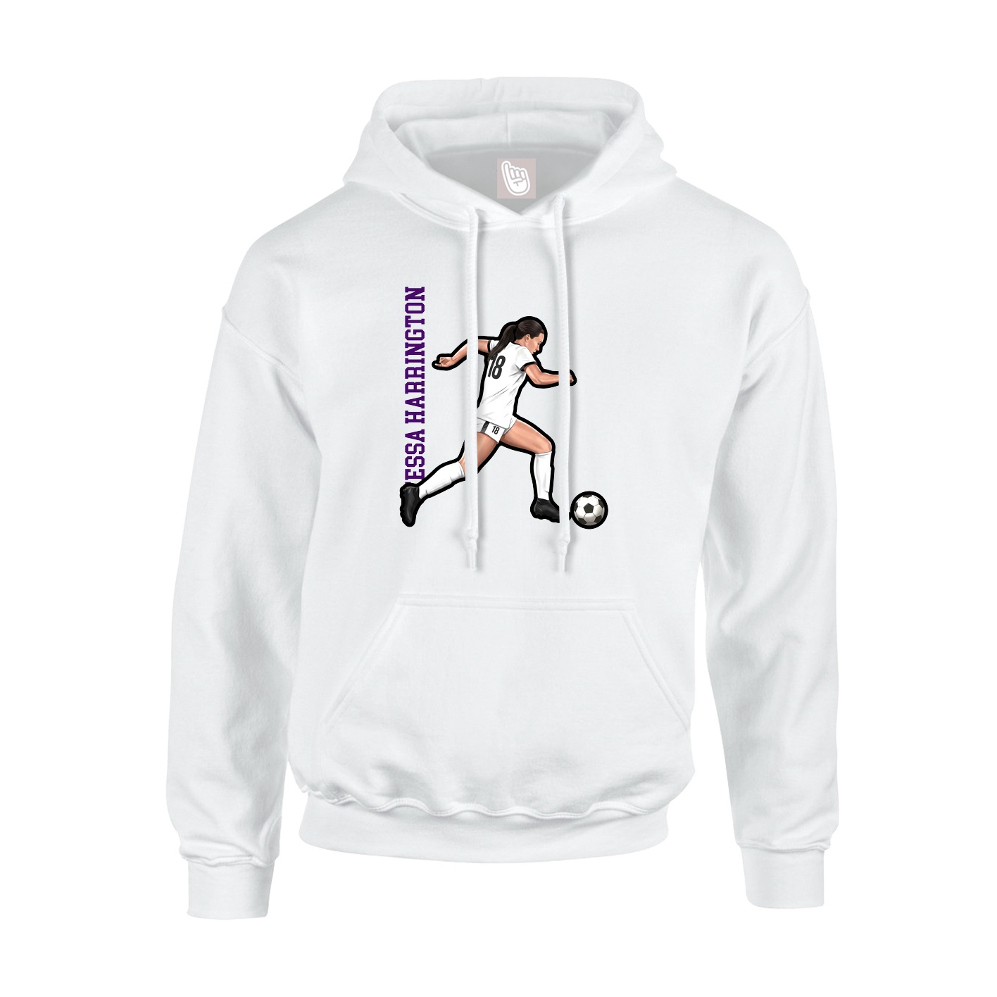 Youth Hoodie — Name Vertical in White