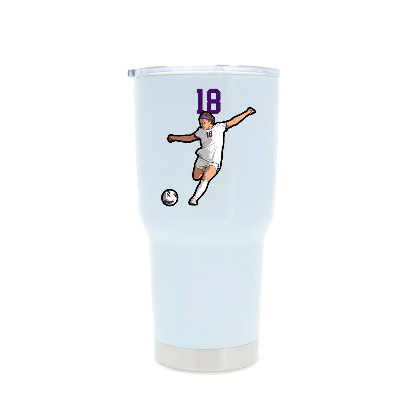 30oz Stainless Steel Tumbler — Number Top in White
