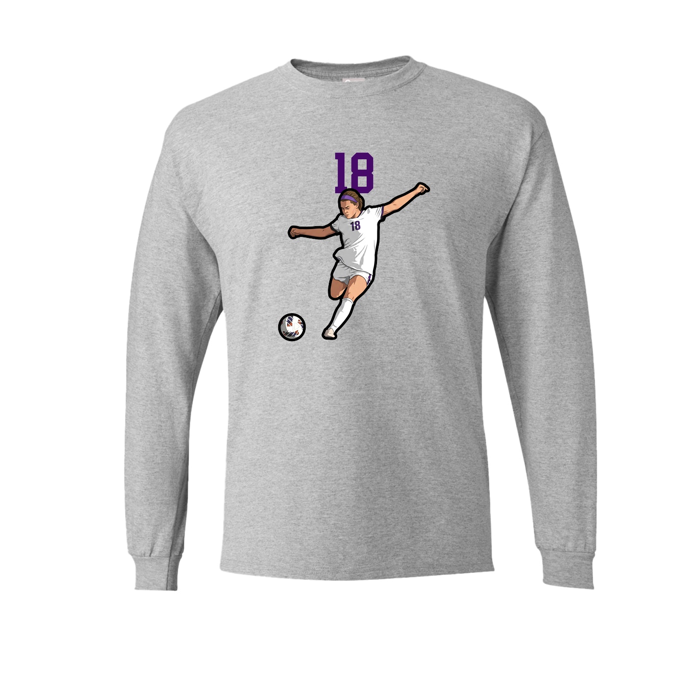 Long Sleeve Tee — Number Top in Grey