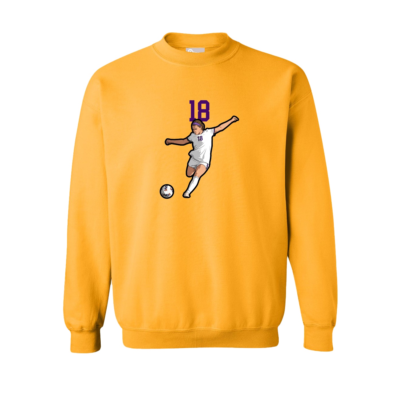 Fleece Crew — Number Top in Gold