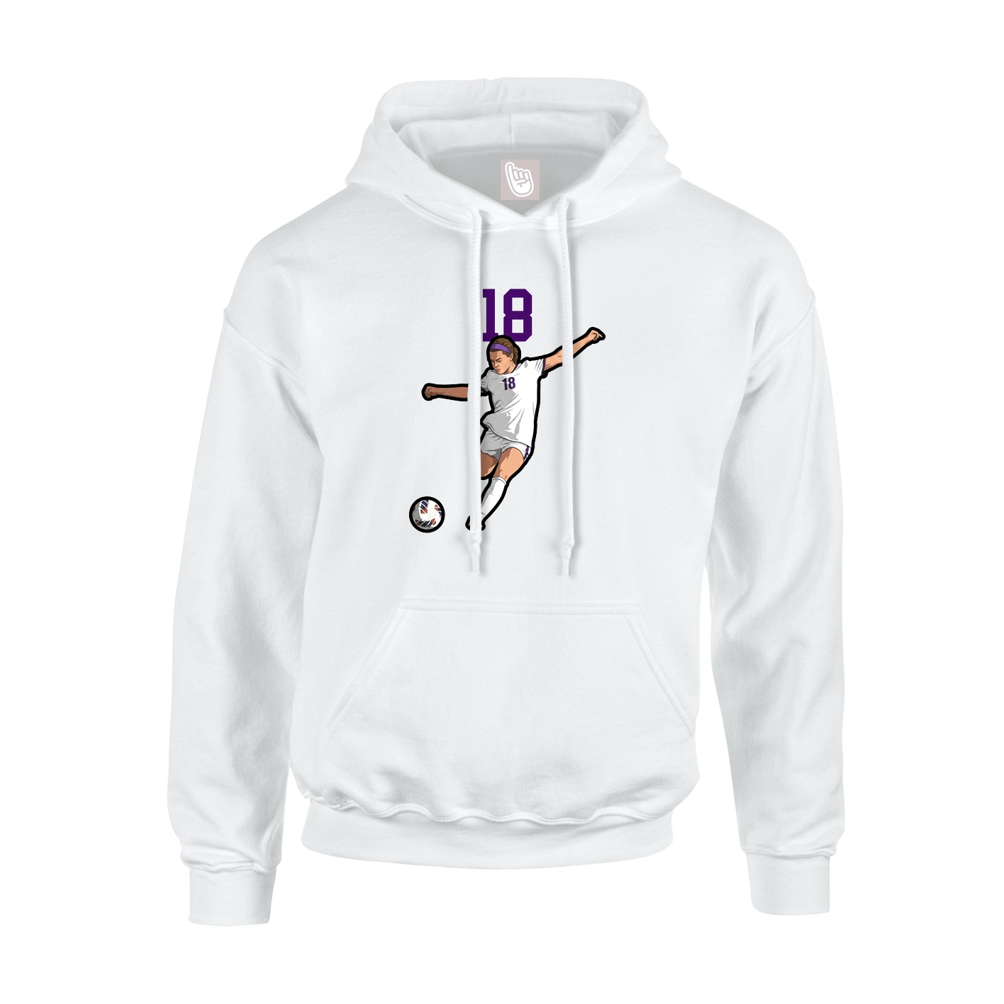 Youth Hoodie — Number Top in White