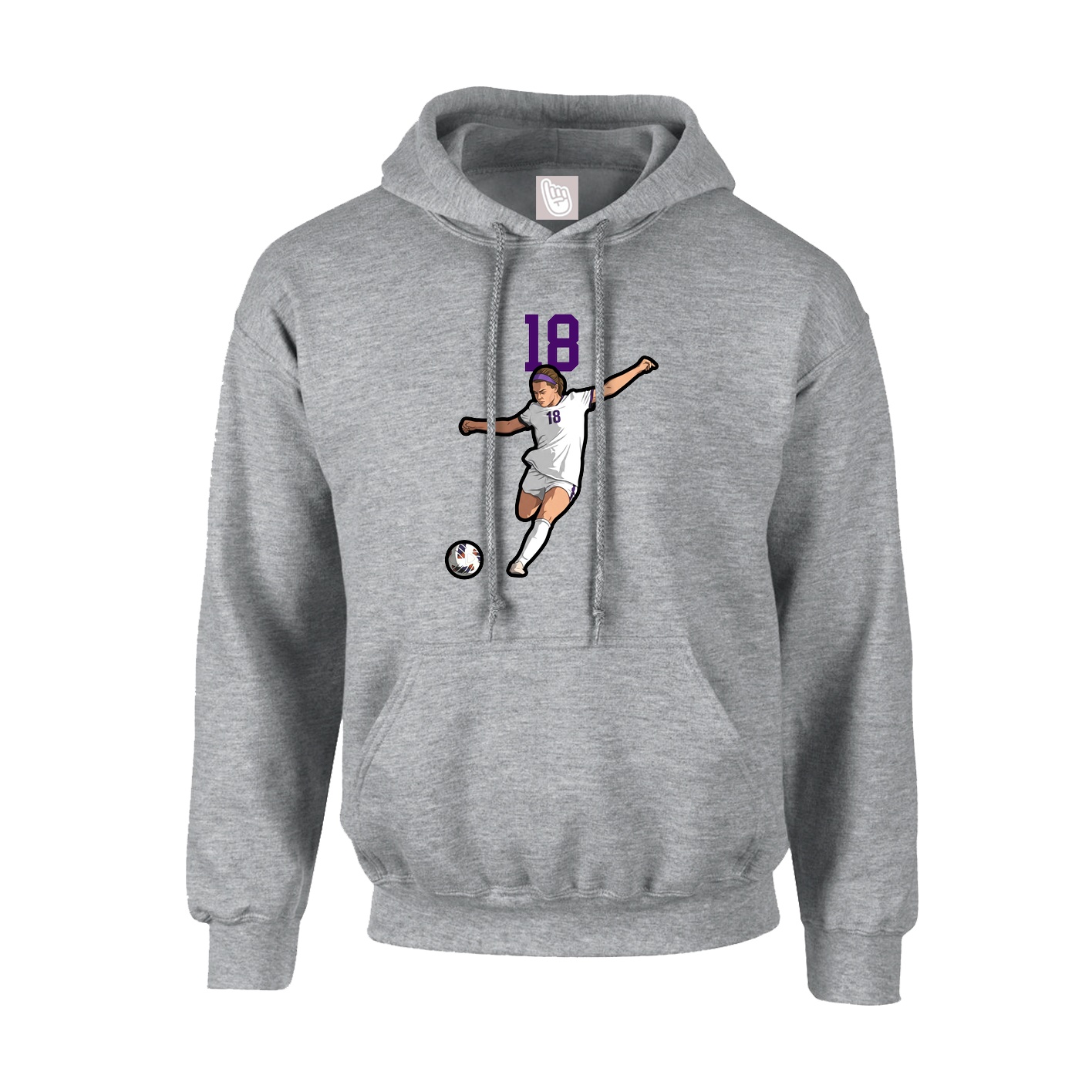 Youth Hoodie — Number Top in Grey