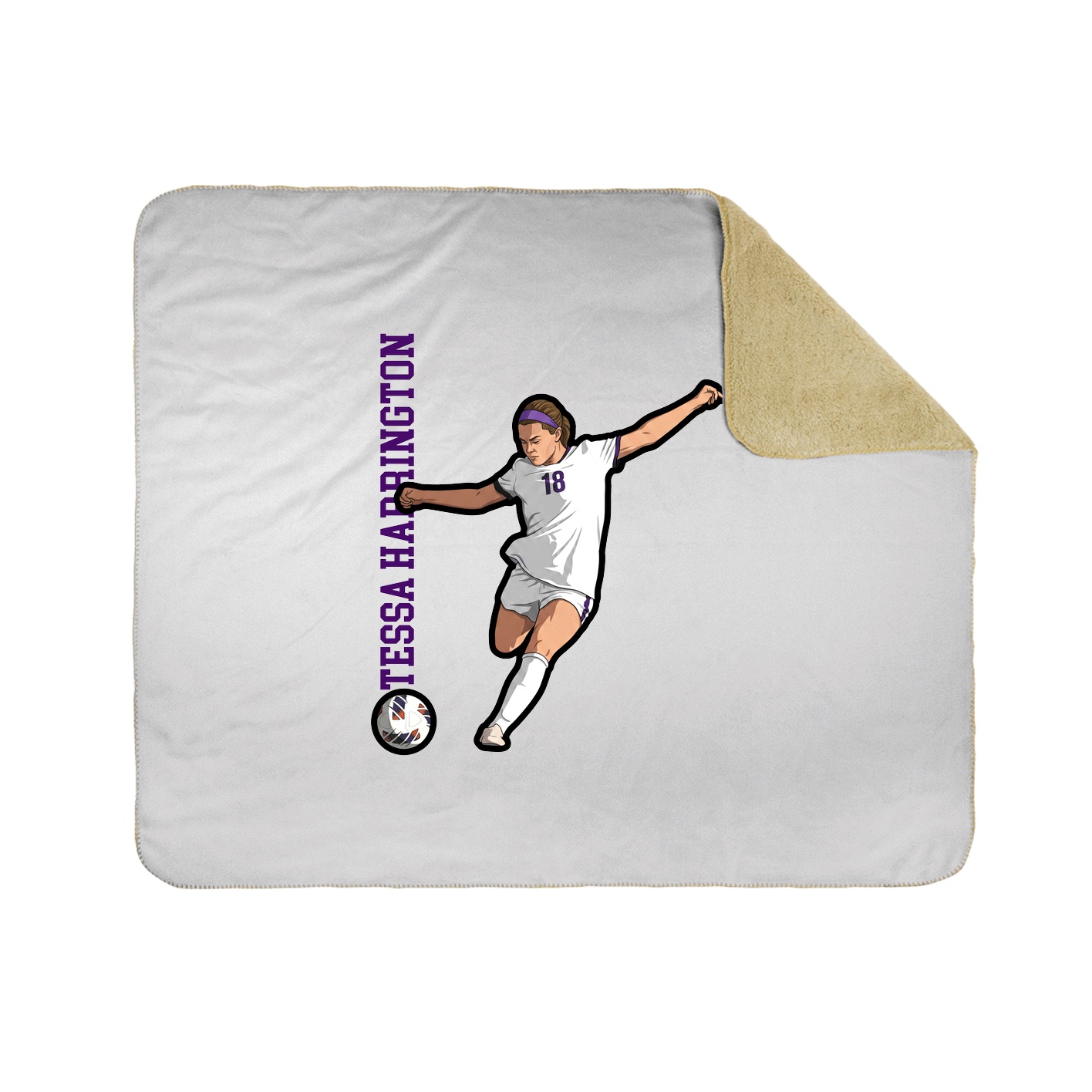 Throw Blanket — Name Vertical in White